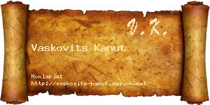 Vaskovits Kanut névjegykártya